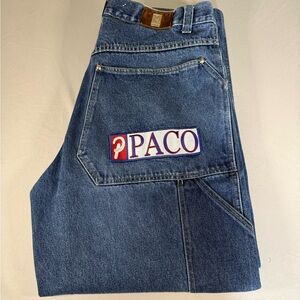 PACO Jeans Mens 38x30.5 Wide Leg Carpenter Y2K Skater Grunge Denim